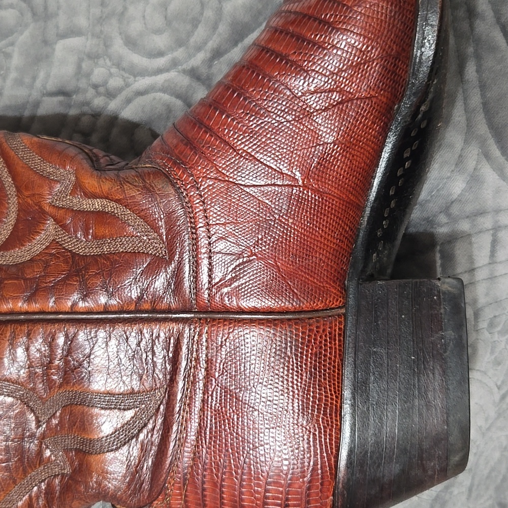 RARE VTG! Lucchese Classic Lizard Boots W/FREE 3D LEATHER WALLET TODAY ONLY! - Picture 9 of 16
